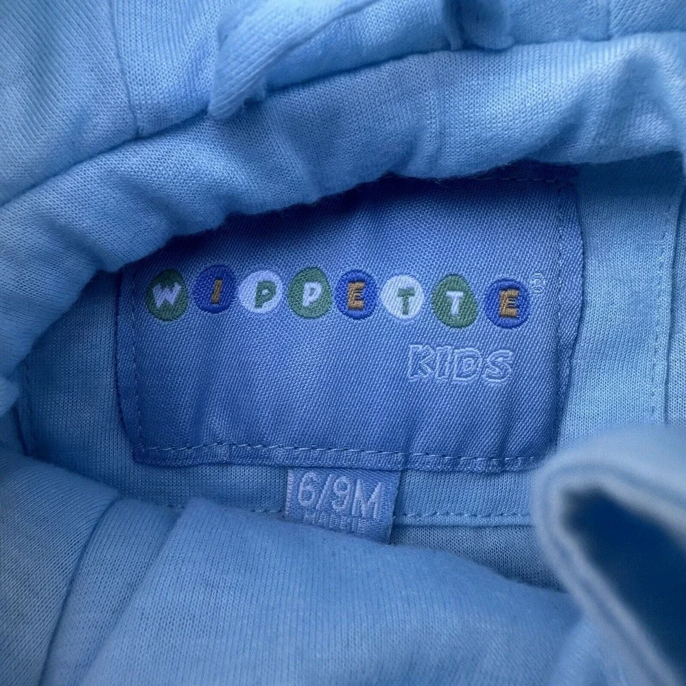 Vintage Wippette Snow Suit‎ Hooded Footie Fleece Lined Baby 6-9 Months Blue Bear
